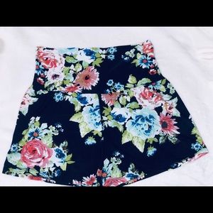 High waisted floral shorts